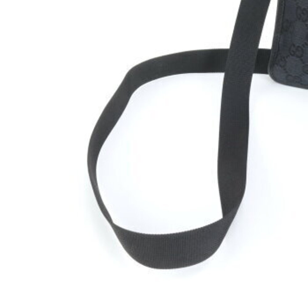 Gucci messenger black crossbody leather bag shoulder REM GG canvas